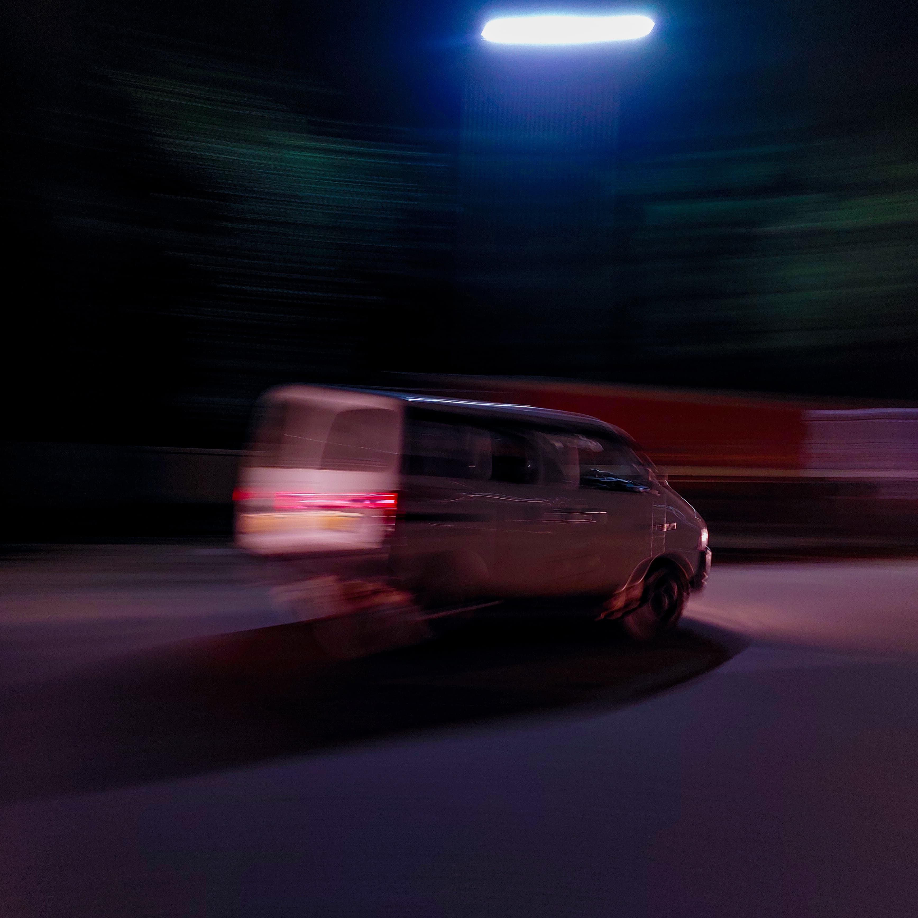 Long exposure of a van